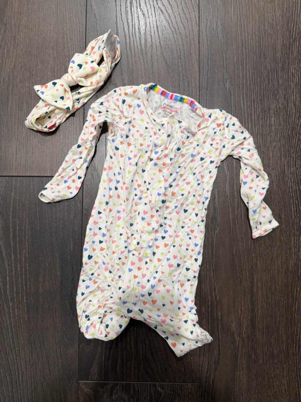 Magnetic Me Love at Furst Slight Onesie + Matching Bow - 9-12 Months - Modal